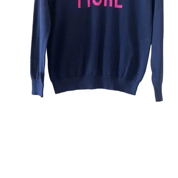 Gap Navy Blue With Pink Lettering Graphic Sweater Long Sleeves Cotton Casual Wom - Picture 6 of 14